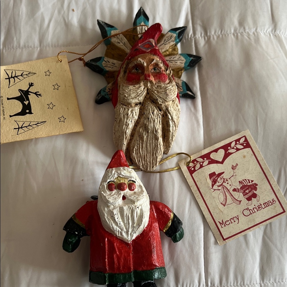 Vintage House of Hatten pair of Christmas Ornaments